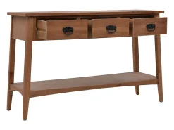 Consola*vidaxl Mesa consola madeira de abeto maciça 126x40x77,5 cm castanho Natural claro