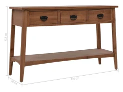 Consola*vidaxl Mesa consola madeira de abeto maciça 126x40x77,5 cm castanho Natural claro