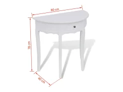 Consola| Mesa consola meia-lua com gaveta PT432692 Branco