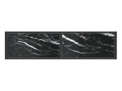 Consola| Mesa consola mármore 140x35x75,5 cm vidro temperado PT264886 Preto