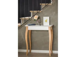 New Mesa Consola Pequena 65 x 35 cm Lillo Branca Branco