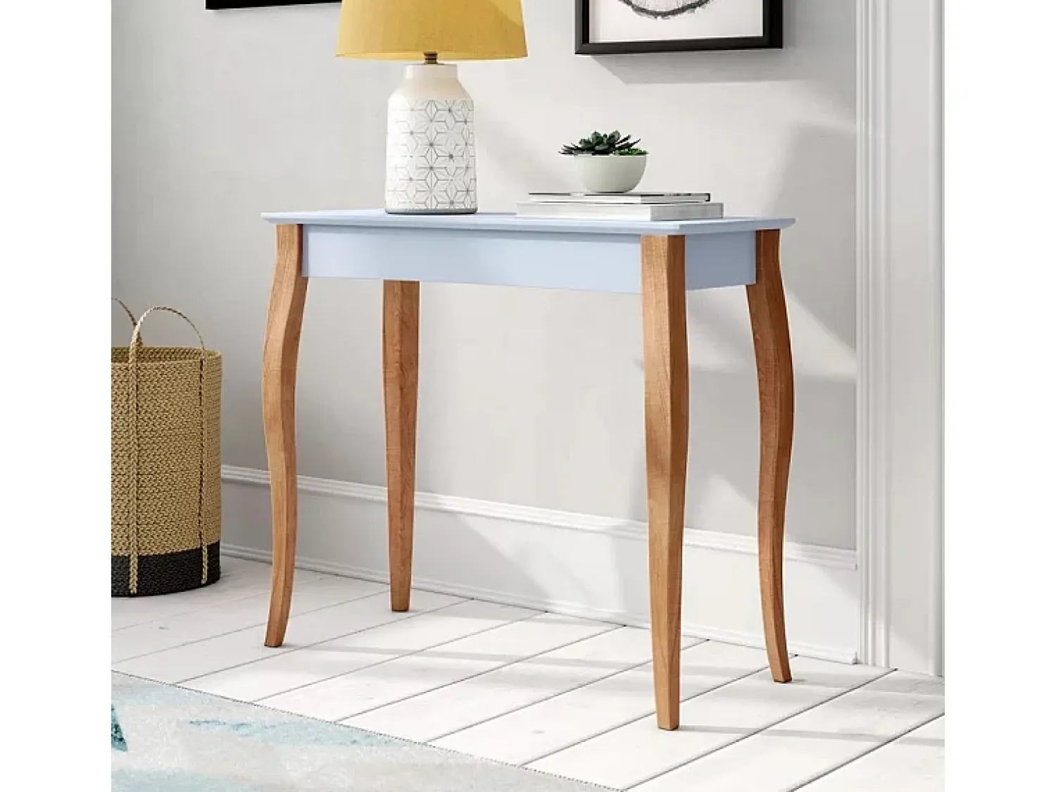 Clearance Mesa Consola Pequena 85 x 35 cm Lillo Castanho Bege