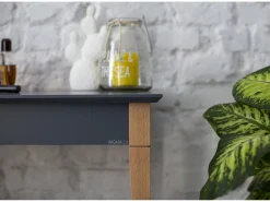 Best Mesa Consola Pequena Com Prateleira 85 x 35 cm Mimo Castanho Bege