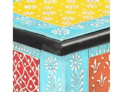 Clearance vidaxl Mesa consola pintada à mão 80x35x75 cm mangueira maciça Multicor