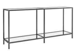 Clearance Mesa consola 160x35x75,5 cm vidro temperado PT634785 Transparente