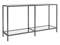 vidaxl Mesa consola 140x35x75,5 cm vidro temperado^ Consola
