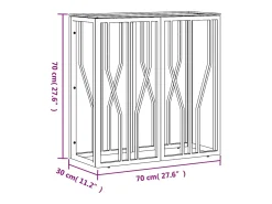 vidaxl Mesa consola 70x30x70 cm aço inoxidável e vidro^ Consola