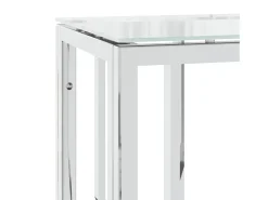 Mesa consola 70x30x70 cm aço inoxidável e vidro PT749282^ Consola