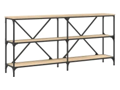 Consola* Mesa consola 160x30x75 cm deriv. madeira/ferro carvalho sonoma PT622311 Castanho