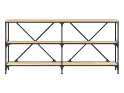 Consola* Mesa consola 160x30x75 cm deriv. madeira/ferro carvalho sonoma PT622311 Castanho