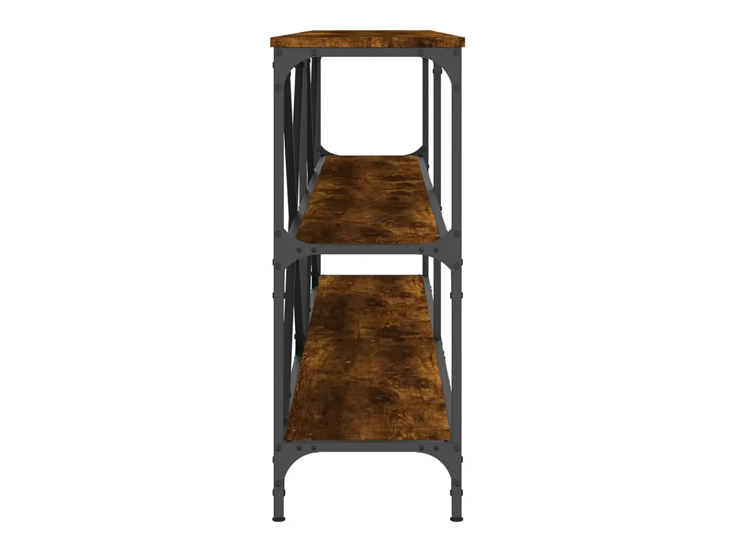 Mesa consola 180x30x75 cm deriv. madeira/ferro carvalho fumado PT964635^ Consola