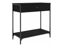 Consola*vidaxl Mesa consola 75x34,5x75 cm derivados de madeira Preto