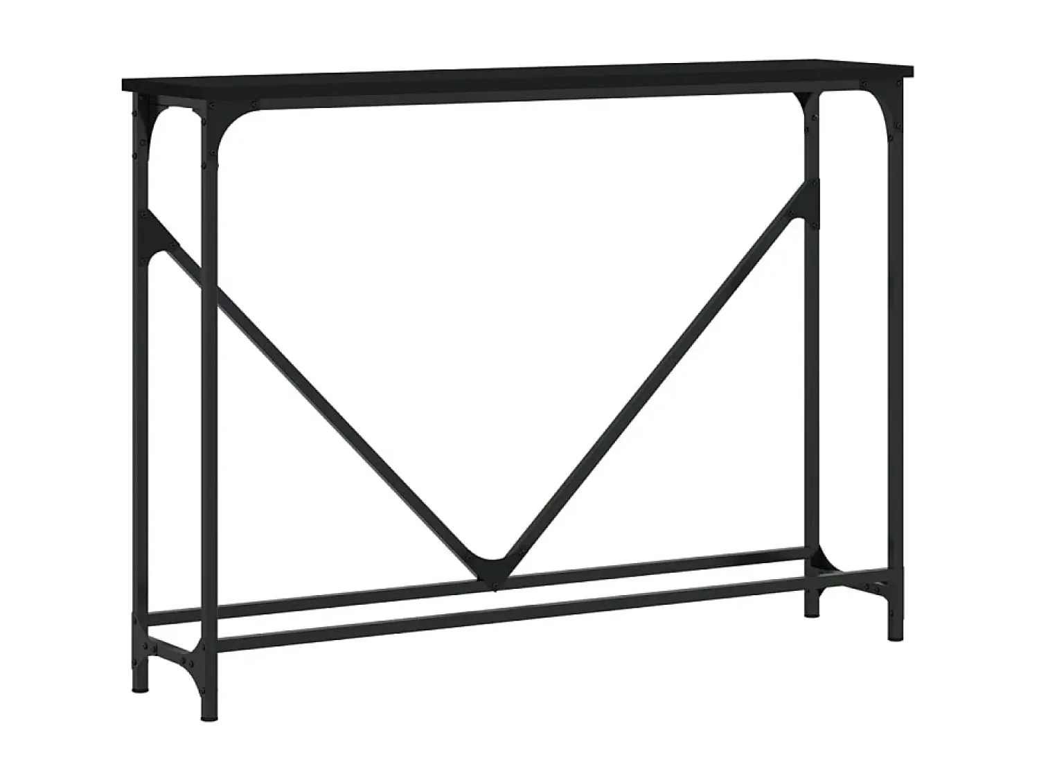 Consola| Mesa consola 102x22,5x75 cm derivados de madeira PT832511 Preto