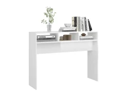 Consola* Mesa consola 105x30x80 cm derivados de madeira brilhante PT825196 Branco