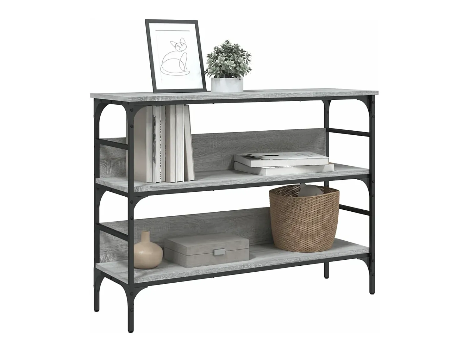 Clearance Mesa consola 100x32x75 cm derivados de madeira sonoma PT207000 Cinzento