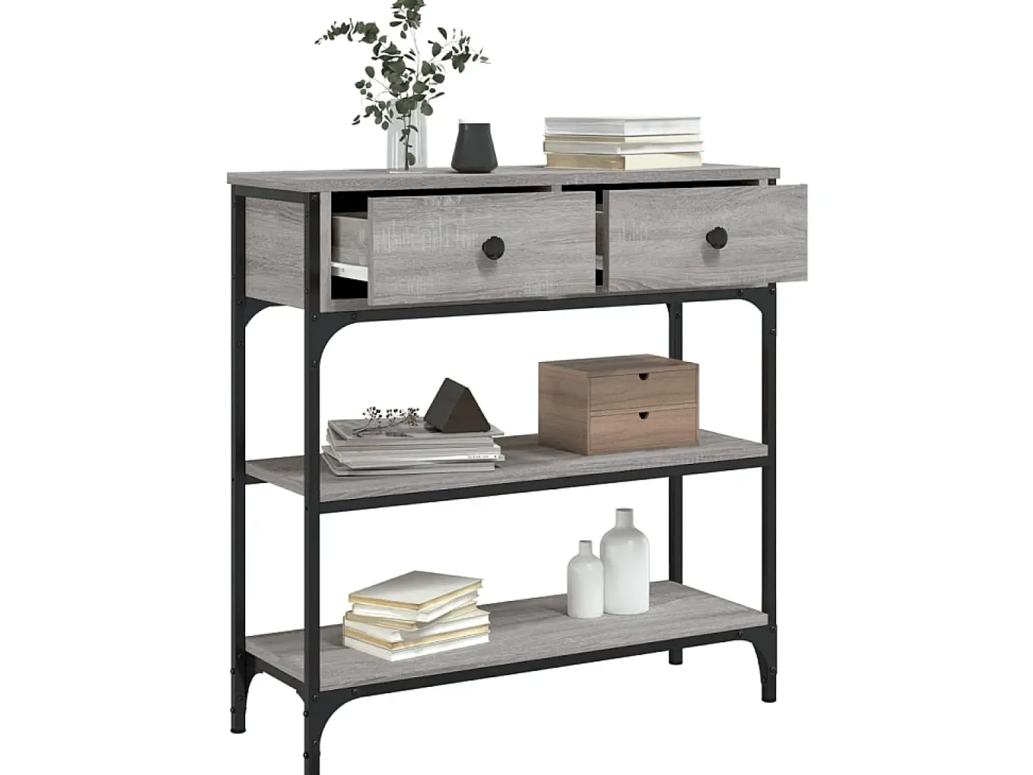 Mesa consola 72,5x25x75 cm derivados de madeira sonoma PT840272^ Consola