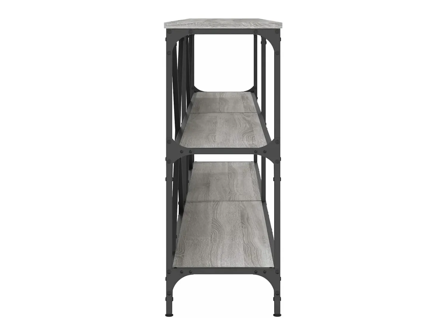 Consola*vidaxl Mesa consola 200x30x75 cm derivados madeira/ferro cinza sonoma Cinzento