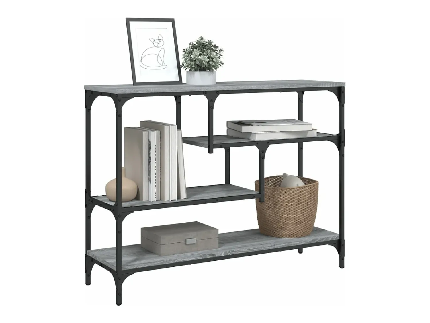 Consola*vidaxl Mesa consola 100x30x75 cm derivados de madeira sonoma Cinzento