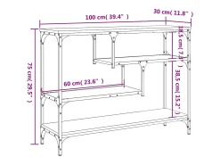 vidaxl Mesa consola 100x30x75 cm derivados de madeira carvalho fumado^ Consola