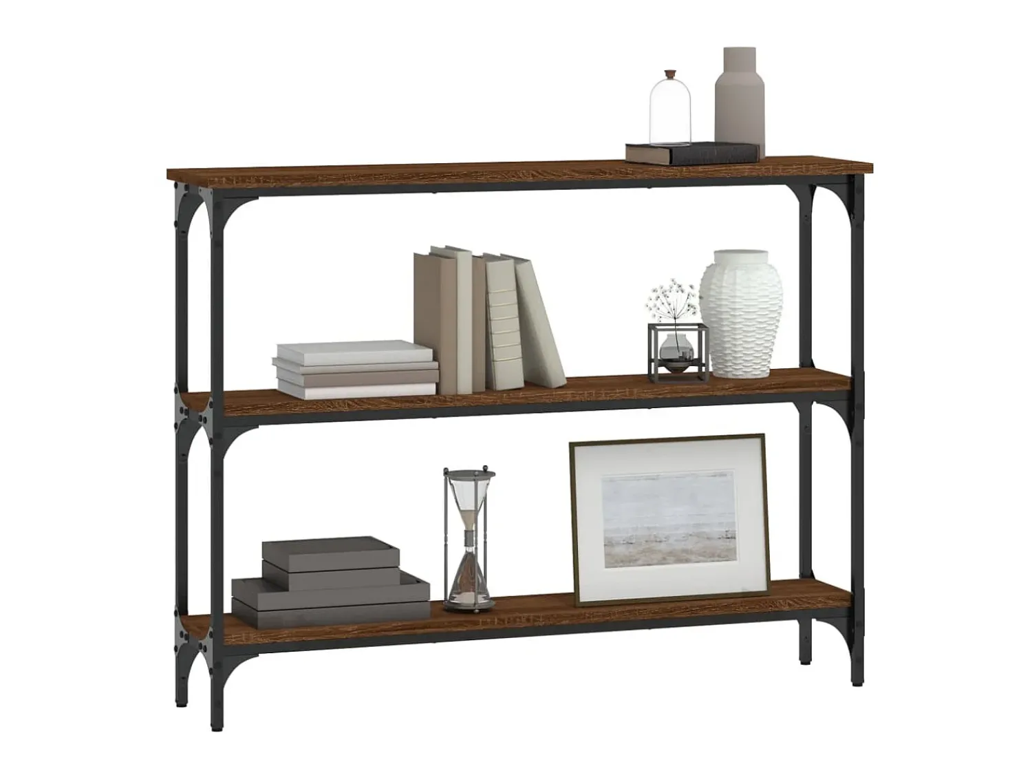 Mesa consola 100x22,5x75 cm derivados madeira carvalho PT957468^ Consola