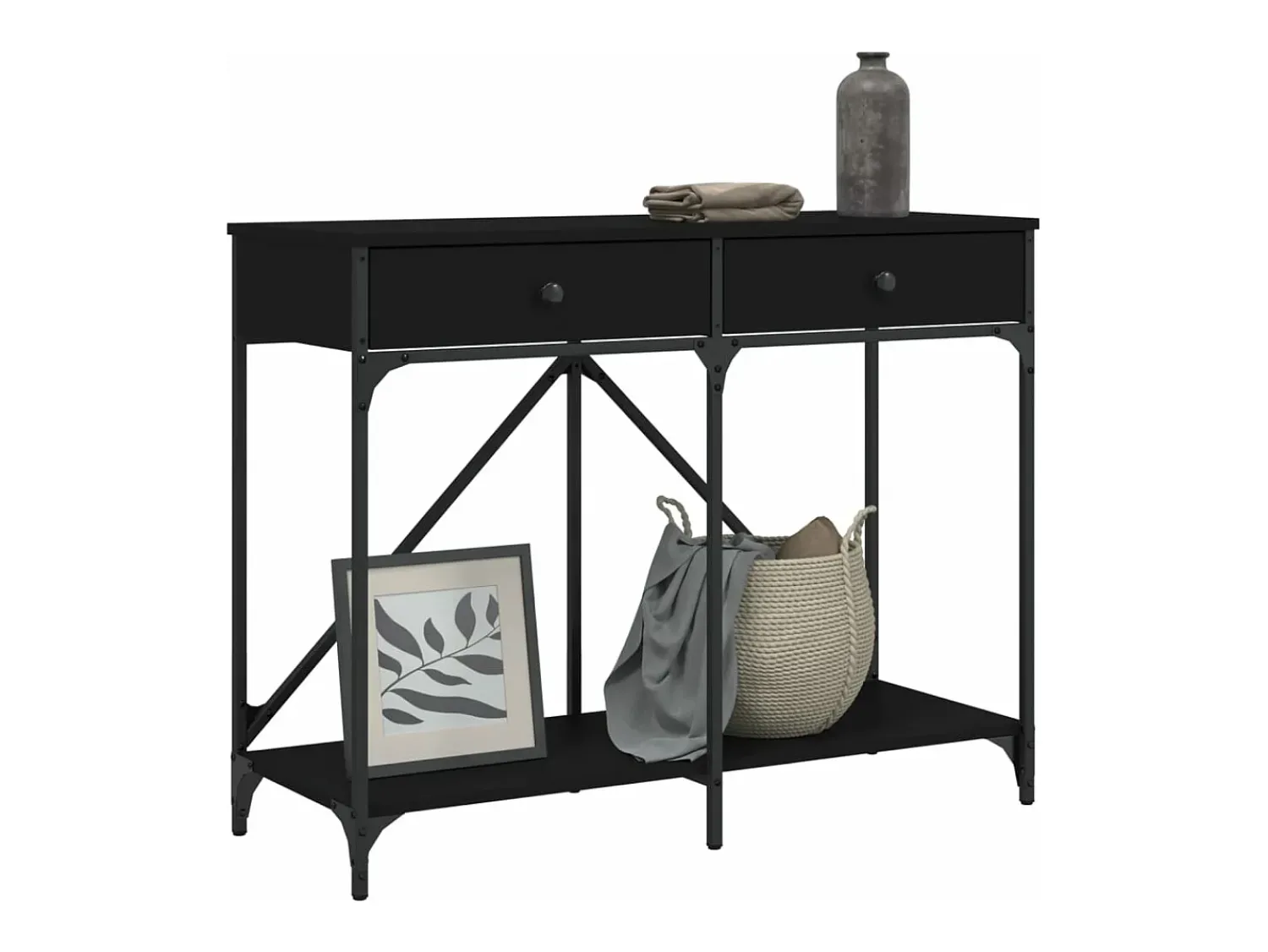 Online Mesa consola 100x39x78,5 cm derivados de madeira PT460190 Preto