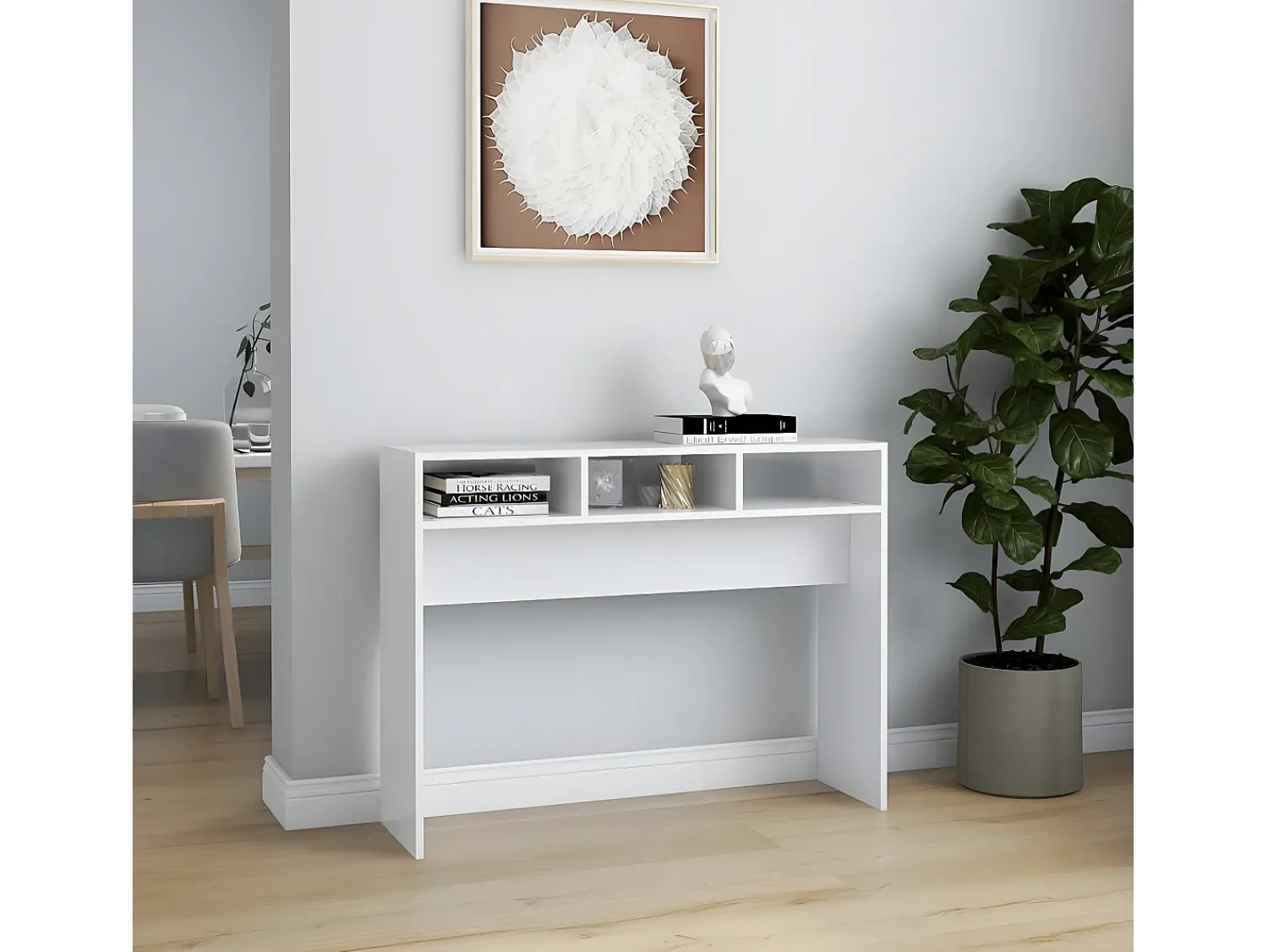 Best Mesa consola 105x30x80 cm derivados de madeira PT648126 Branco