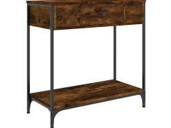 Consola* Mesa consola 75x34,5x75 cm derivados de madeira carvalho fumado PT737323 Castanho