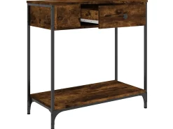 Consola* Mesa consola 75x34,5x75 cm derivados de madeira carvalho fumado PT737323 Castanho