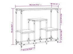 Online vidaxl Mesa consola 89,5x28x76 cm derivados de madeira Preto