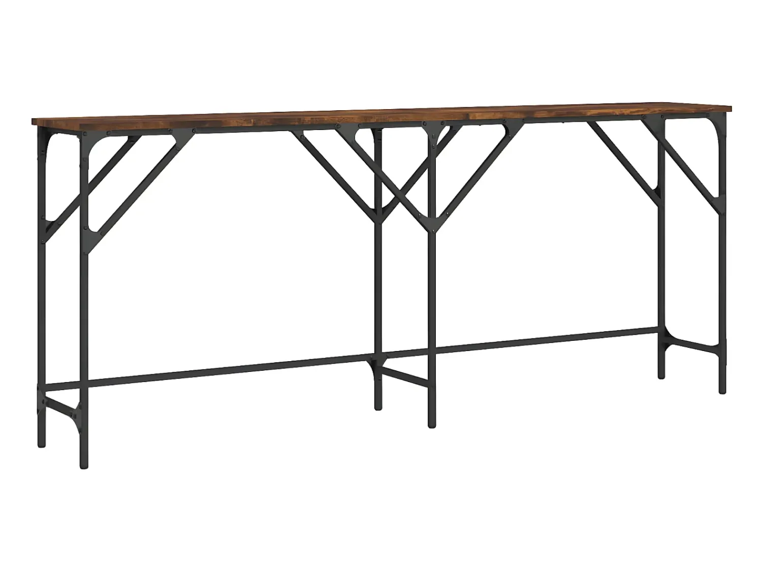 Consola* Mesa consola 180x29x75 cm derivados de madeira carvalho fumado PT719158 Castanho