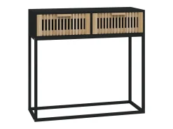 Consola*vidaxl Mesa consola 80x30x75 cm derivados de madeira e ferro Preto