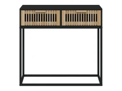 Consola*vidaxl Mesa consola 80x30x75 cm derivados de madeira e ferro Preto