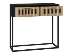 Consola*vidaxl Mesa consola 80x30x75 cm derivados de madeira e ferro Preto