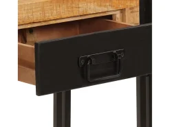 Online Mesa consola 110x30x76 cm madeira de mangueira maciça PT327612 Preto