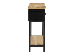 Consola| Mesa consola 110x30x75 cm madeira de mangueira áspera maciça PT275784 Castanho