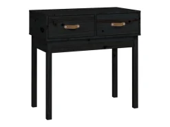 Consola| Mesa consola 76,5x40x75 cm madeira de pinho maciça PT554853 Preto