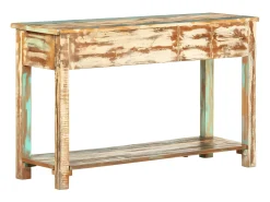Mesa consola 120x40x75 cm madeira recuperada maciça PT418908^ Consola