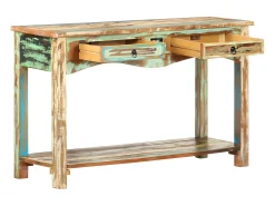 Mesa consola 120x40x75 cm madeira recuperada maciça PT418908^ Consola