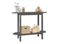 New Mesa consola 110x40x80 cm madeira de pinho maciça PT689732 Cinzento
