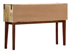 Mesa consola 115x30x76 cm madeira de mangueira áspera maciça PT199346^ Consola