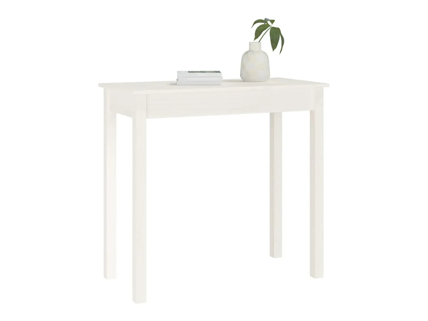 Clearance vidaxl Mesa consola 80x40x75 cm madeira de pinho maciça Branco