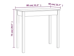 Clearance vidaxl Mesa consola 80x40x75 cm madeira de pinho maciça Branco