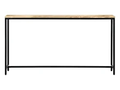 Consola|vidaxl Mesa consola 140x35x76 cm madeira de mangueira maciça áspera Natural claro
