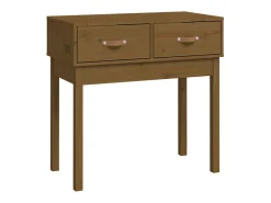 Mesa consola 76,5x40x75 cm madeira de pinho maciça mel PT440235^ Consola