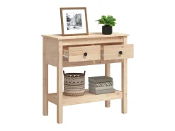 Consola| Mesa consola 75x35x75 cm madeira de pinho maciço PT246064 Castanho