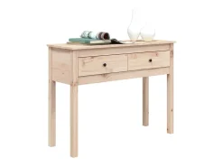 Discount Mesa consola 100x35x75 cm madeira de pinho maciço PT749312 Castanho