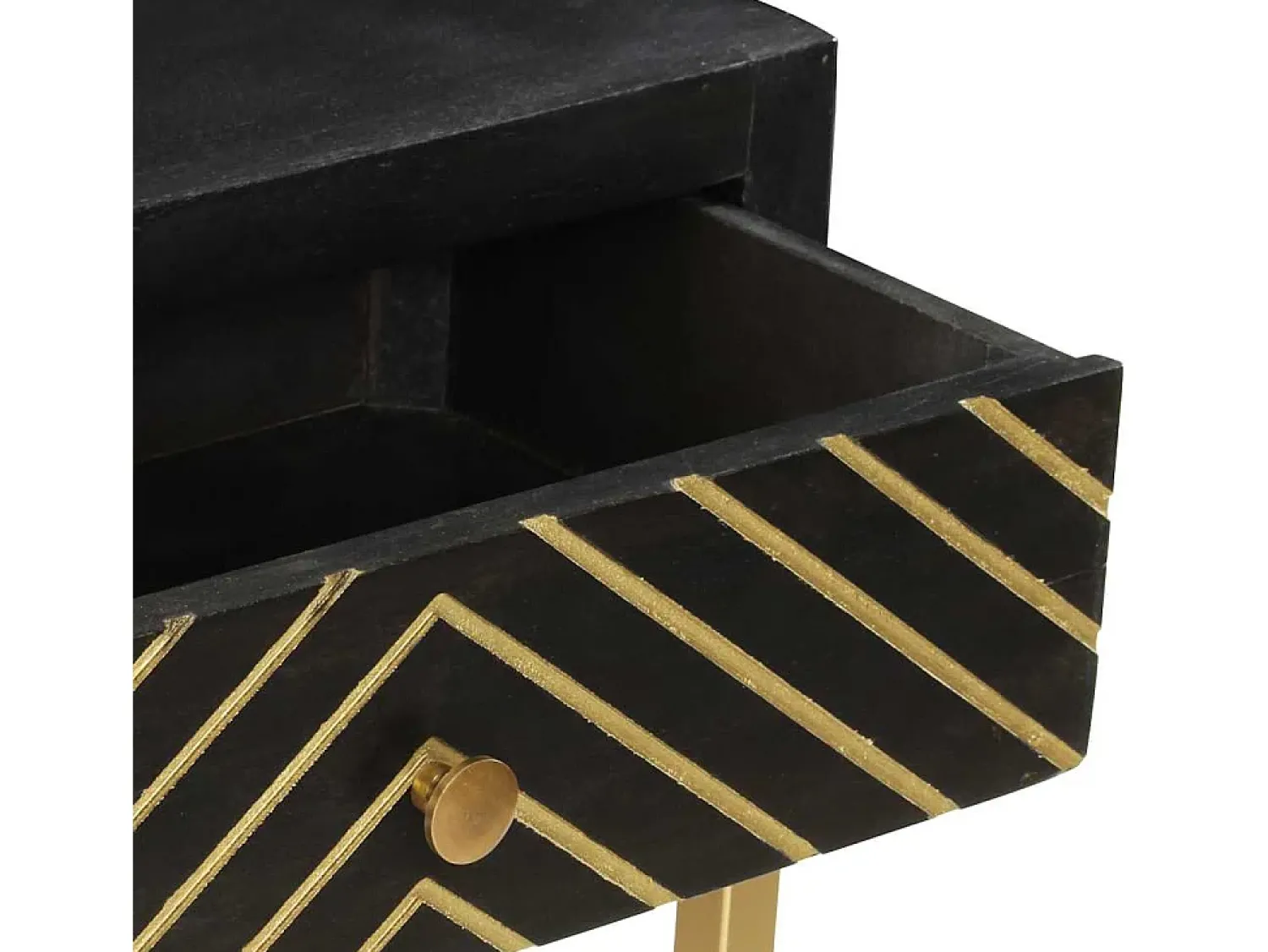 vidaxl Mesa consola 90x30x75 cm mangueira maciça e dourado^ Consola