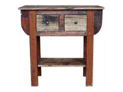 Consola|vidaxl Mesa consola 80x35x80 cm mistura de madeiras recicladas Natural claro