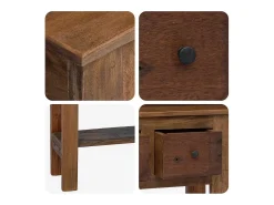 Consola|vidaxl Mesa consola 80x35x80 cm mistura de madeiras recicladas Natural claro