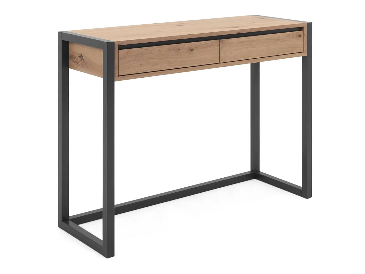 Outlet Mesa consola 100x75x35 cm natural antracite Cinza antracite / Castanho